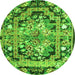 Square Medallion Green French Rug, tr923grn