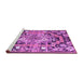 Sideview of Machine Washable Medallion Purple French Area Rugs, wshtr923pur