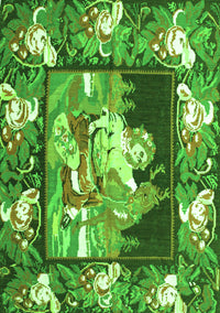 Medallion Green French Rug, tr924grn