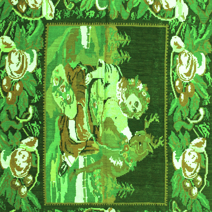 Medallion Green French Rug, tr924grn