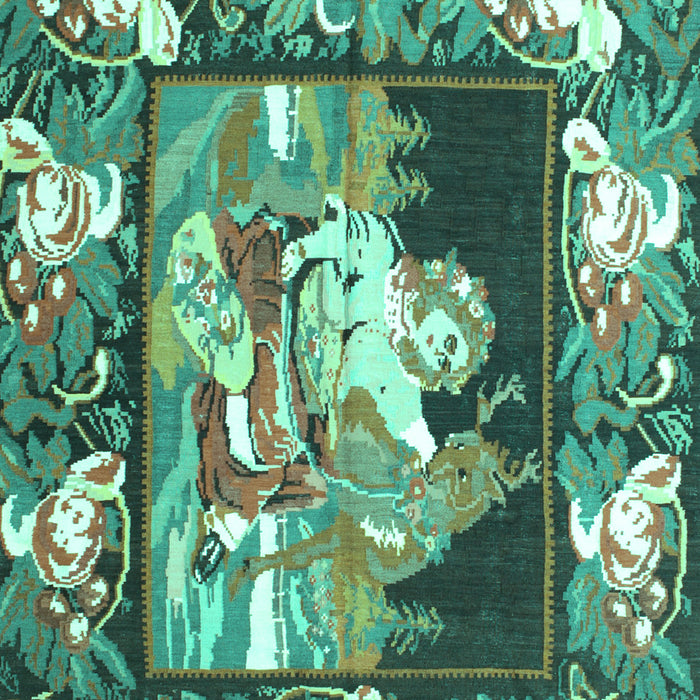 Medallion Turquoise French Rug, tr924turq