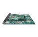 Sideview of Medallion Light Blue French Rug, tr924lblu