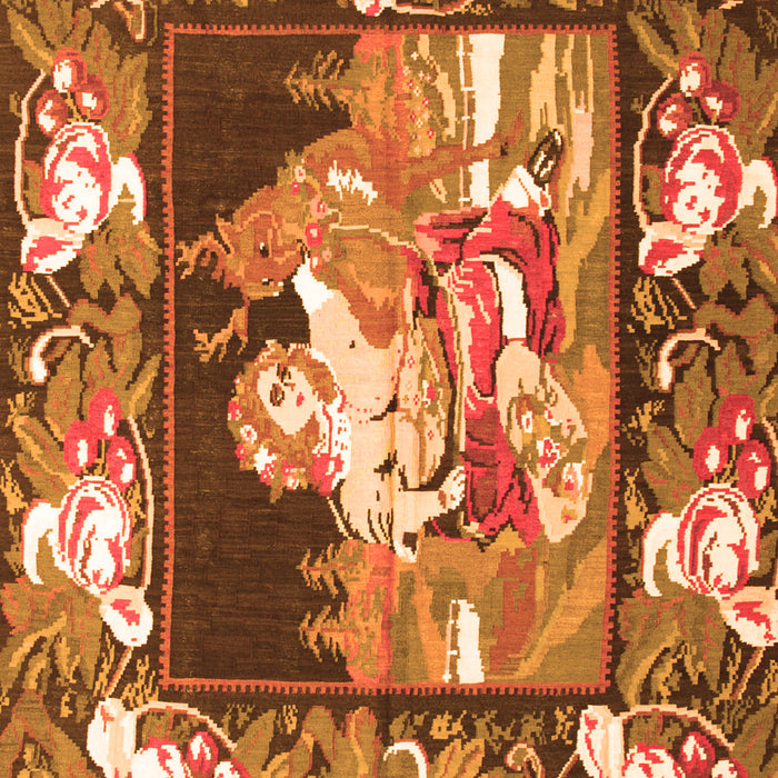 Medallion Orange French Rug, tr924org