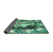 Sideview of Medallion Turquoise French Rug, tr924turq