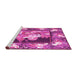 Sideview of Machine Washable Medallion Pink French Rug, wshtr924pnk