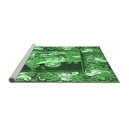 Sideview of Machine Washable Medallion Emerald Green French Area Rugs, wshtr924emgrn