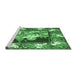 Sideview of Machine Washable Medallion Emerald Green French Area Rugs, wshtr924emgrn