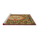 Sideview of Machine Washable Traditional Tomato Red Rug, wshtr925