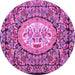 Round Medallion Purple French Rug, tr925pur