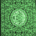 Square Machine Washable Medallion Emerald Green French Area Rugs, wshtr925emgrn