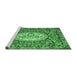 Sideview of Machine Washable Medallion Emerald Green French Area Rugs, wshtr925emgrn