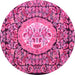 Round Medallion Pink French Rug, tr925pnk