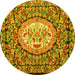 Round Medallion Yellow French Rug, tr925yw