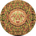 Round Medallion Brown French Rug, tr925brn