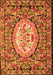 Serging Thickness of Machine Washable Medallion Orange French Area Rugs, wshtr925org