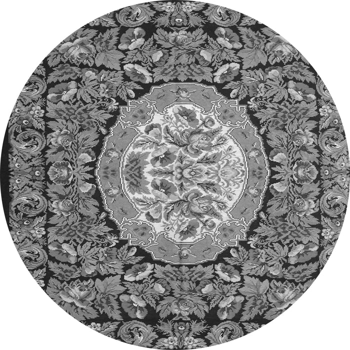 Machine Washable Medallion Gray French Rug, wshtr925gry