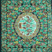 Square Medallion Light Blue French Rug, tr925lblu