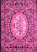 Machine Washable Medallion Pink French Rug, wshtr925pnk