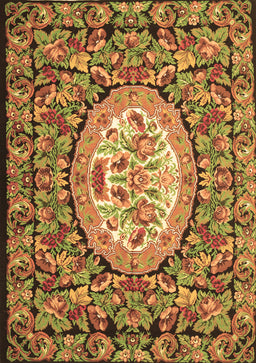 Medallion Brown French Rug, tr925brn