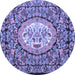 Round Medallion Blue French Rug, tr925blu