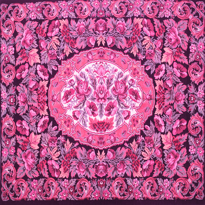Square Medallion Pink French Rug, tr925pnk