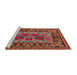 Sideview of Machine Washable Traditional Gold Brown Rug, wshtr926