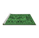 Sideview of Machine Washable Persian Emerald Green Traditional Area Rugs, wshtr926emgrn