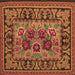 Square Machine Washable Persian Brown Traditional Rug, wshtr926brn