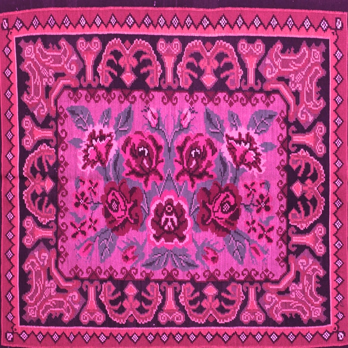 Square Machine Washable Persian Pink Traditional Rug, wshtr926pnk