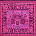 Square Machine Washable Persian Pink Traditional Rug, wshtr926pnk