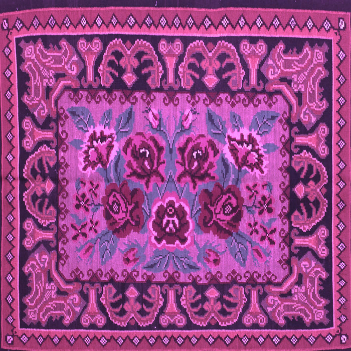 Square Machine Washable Persian Purple Traditional Area Rugs, wshtr926pur