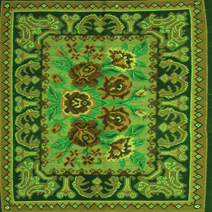 Serging Thickness of Persian Green Traditional Rug, tr926grn
