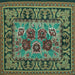 Square Machine Washable Persian Turquoise Traditional Area Rugs, wshtr926turq