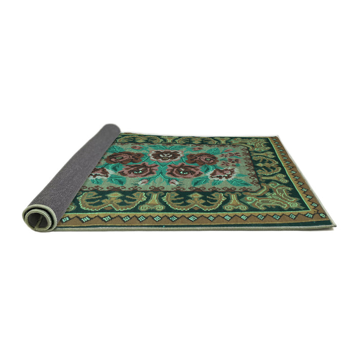 Sideview of Persian Turquoise Traditional Rug, tr926turq