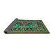 Sideview of Persian Turquoise Traditional Rug, tr926turq