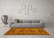 Machine Washable Persian Yellow Traditional Rug in a Living Room, wshtr926yw