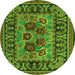 Square Persian Green Traditional Rug, tr926grn