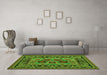 Machine Washable Persian Green Traditional Area Rugs in a Living Room,, wshtr926grn