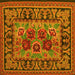 Square Machine Washable Persian Yellow Traditional Rug, wshtr926yw