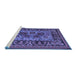 Sideview of Machine Washable Persian Blue Traditional Rug, wshtr926blu