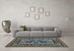 Machine Washable Persian Light Blue Traditional Rug in a Living Room, wshtr926lblu