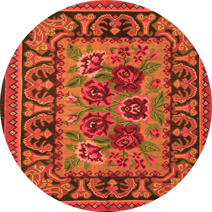 Square Persian Orange Traditional Rug, tr926org
