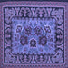 Square Machine Washable Persian Blue Traditional Rug, wshtr926blu