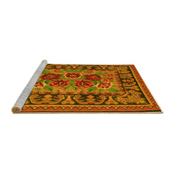 Sideview of Machine Washable Persian Yellow Traditional Rug, wshtr926yw