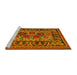 Sideview of Machine Washable Persian Yellow Traditional Rug, wshtr926yw