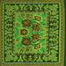 Round Machine Washable Persian Green Traditional Area Rugs, wshtr926grn