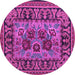 Round Persian Purple Traditional Rug, tr926pur