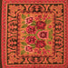 Round Machine Washable Persian Orange Traditional Area Rugs, wshtr926org