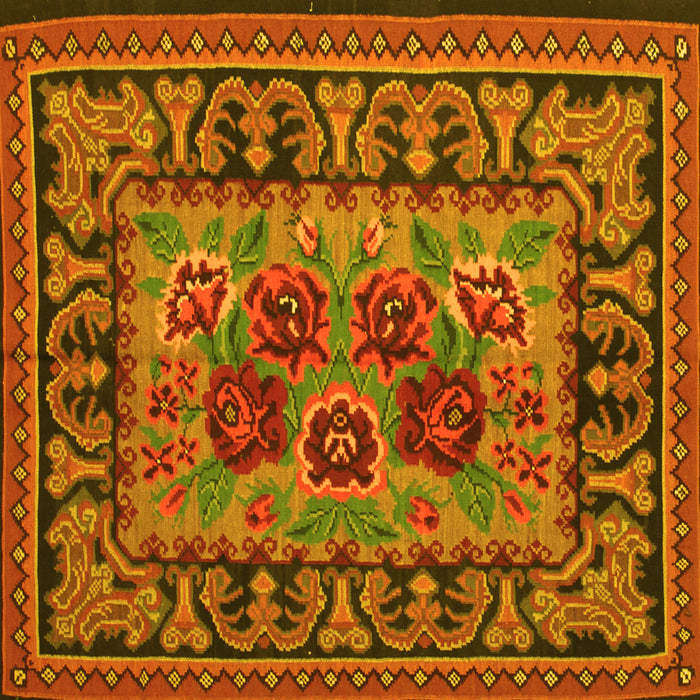 Square Persian Yellow Traditional Rug, tr926yw