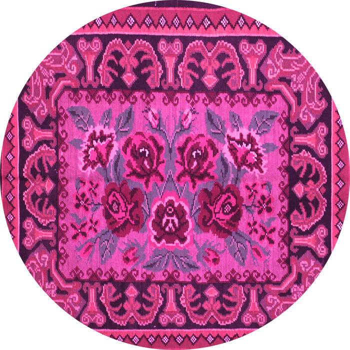 Round Persian Pink Traditional Rug, tr926pnk